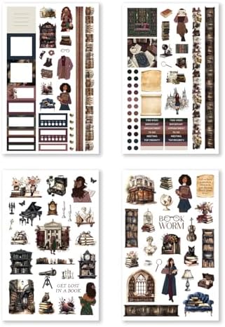 Hobonichi Compatible A5 Planner Sticker Book – Academia Collection Bookish Decorative & Functional Stickers for Cousin & Weeks Size Planners, Reading Journals & Creative Planning