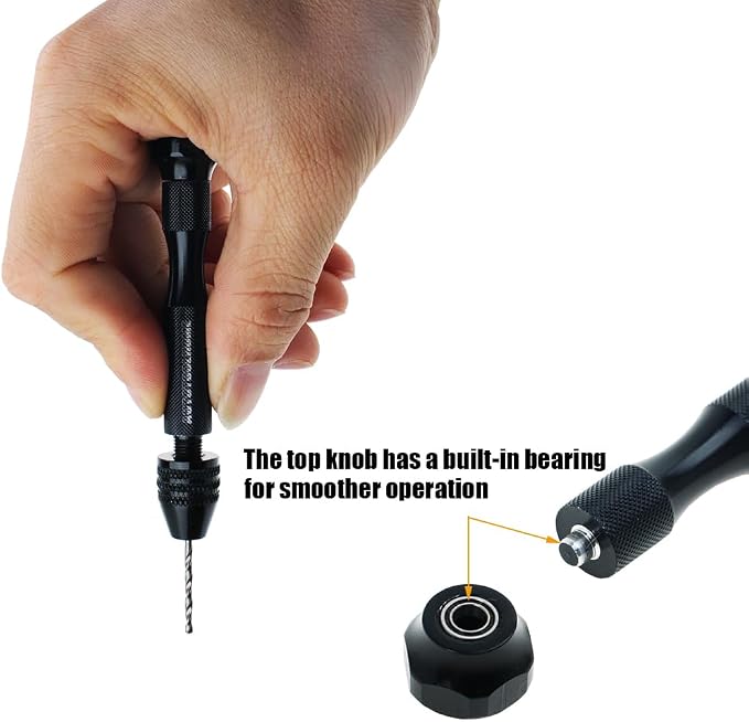 Precision Pin Vise Hand Drill Manual w/Micro Twist Drill Bits Set 0.5-3.0mm