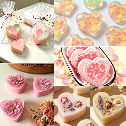 24-Cavities Heart Soap Molds for Soap Making, 2 Inches Heart Shaped Silicone Mold for Chocolate, Crayon, Cake, Brownie, Ice Cubes, Non-Stick for Baking