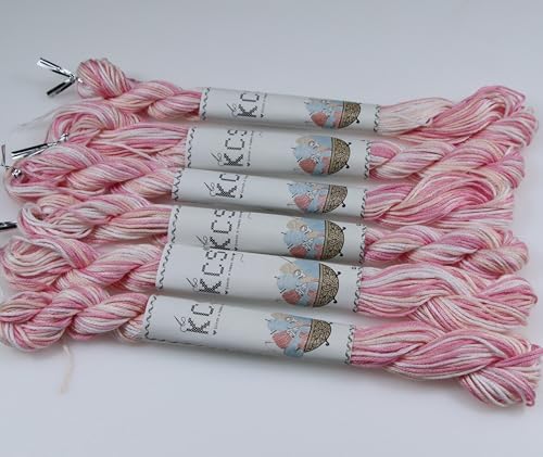 KCS Big skeins of 25 Meters Size 25 Color Variegated Cross Stitch Stranded Threads,6 skeins,4170