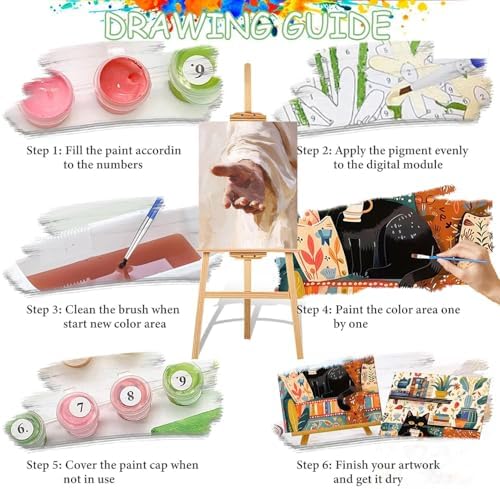 Jesus Paint by Numbers Kit for Adults Framed Canvas, Frameworkless