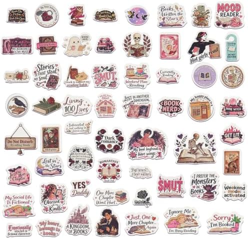 120 Pcs Dark Romantic Book Stickers, Holographic Bookish Sticker