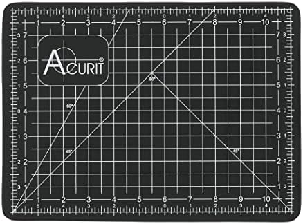 Acurit Self-Healing Cutting Mats - Self-Healing Craft Mats for Cutting, Measurements, Studios, Design, & More! - [Black - 9x12"]