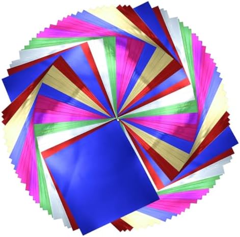 140 Sheets 6"x 6" 7-Color Foil Cardstock Folding Paper - Metallic Mirror Finish, Ideal for DIY Cards, Invitations, Scrapbooking & Arts Crafts