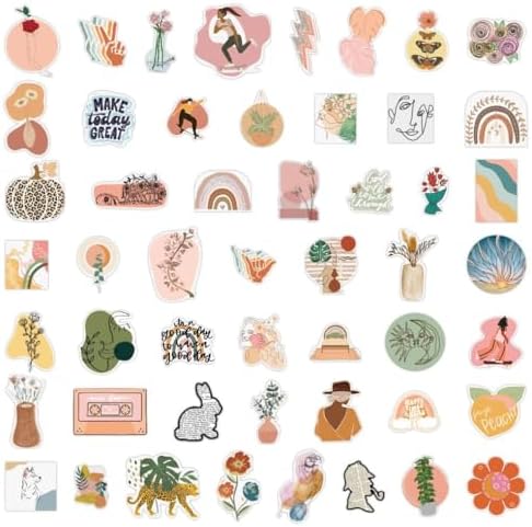 Retro Aesthetic Boho Stickers,100Pcs Mixed Vintage Decals for Adults Women, Cute Vinyl Waterproof Stickers Water Bottles Journaling Scrapbooking Laptop Phone Case Luggage Guitar