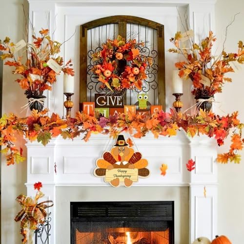 Large Size 12" Wooden Turkey Ornaments to Paint, Thanksgiving DIY Blank Unfinished Wreaths Front Door Sign Decorations Autumn Harvest Autumn Harvest Door Hanging Sign Plaquex Halloween 3PCS