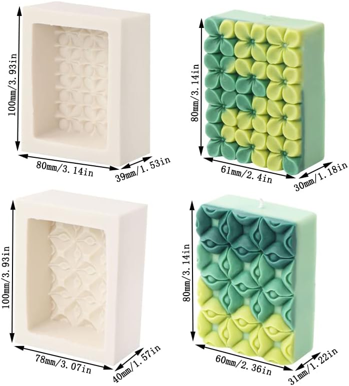 Playing Mold 2Pcs Flower Soap Silicone Mold for DIY Handmade Soap, Cake, Fondant, Chocolate, Plaster Clay, Ornament, Candle Making