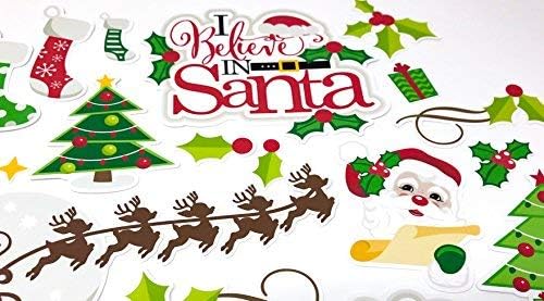 Paper Die Cuts - Christmas Eve - Christmas Scrapbook Embellishments - 60+ Cardstock Die Cuts for Scrapbooking, Card Making, Journaling - Santa Tree Stockings Gifts Holiday - by Miss Kate Cuttables