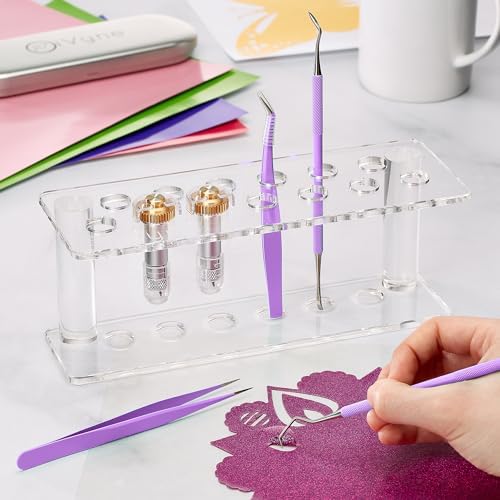 Premium Vinyl Weeding Tool Kit - Precision Stainless Steel Weeder - Hook and Pick with Fine Tweezers Crafting Set for Cricut Vinyl - by iVyne (Purple)