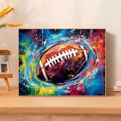 Reivworl Football Diamond Art Kits for Adults Beginner 12×16 inch
