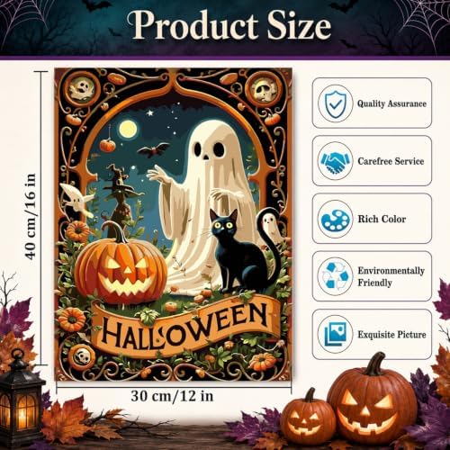 Halloween Paint by Numbers Kit for Adults,Ghost Paint by Numbers 12x16 inch