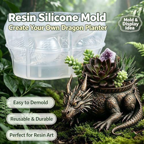 3D Dragon Epoxy Resin Silicone Mold Reptiles Animal Casting Mold