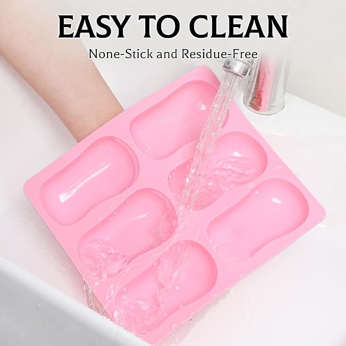 SJ Classic Soap Mold Set, 2-Pack 6-Cavity Silicone Soap Molds | For Soap Making, Bath Bombs, Wax Melts & Crafts, Food Grade Silicone, Easy Release, Reusable