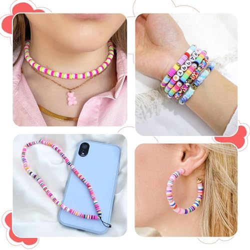 Redtwo 45000 Pcs 192 Colors Clay Beads Bracelet Making Kit | 9 Boxes Friendship Bracelet Kit Flat Polymer Clay Beads for Jewelry Making, Crafts Gift for Girls Ages 6-12