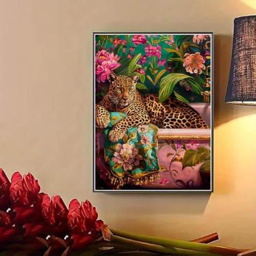 Cheetah Diamond Art Kits for Adults, Diamond Painting for Beginner 5D DIY