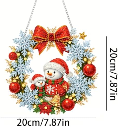 VeGuude Christmas Diamond Art Kits for Adults, DIY Acrylic Hanging Ornament