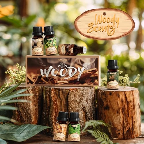 SALKING Woody Essential Oils Gift Set, Natural and Pure Aromatherapy Oil