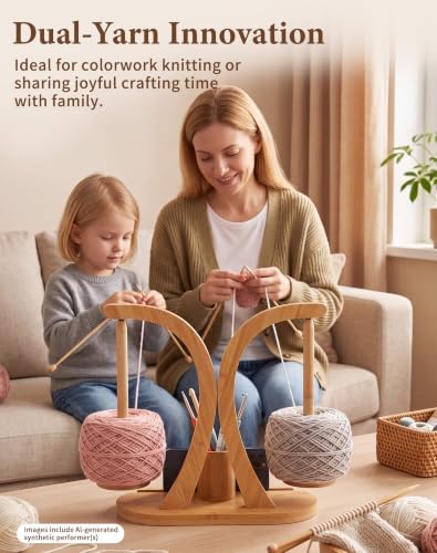 SPEENSUN Tangle-Free Magnetic Double Yarn Holder for Crocheting