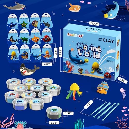 Aestd-ST Air Dry Clay Kit - Ocean Theme, Modeling Clay for Kids