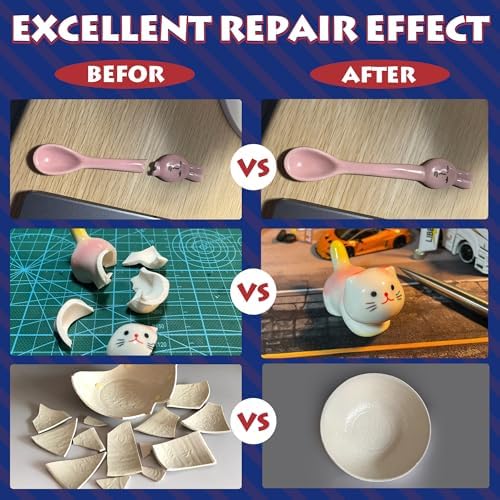 Ceramic Glue Repair Kit, Liquid Super Glue for Ceramic Repair 40g
