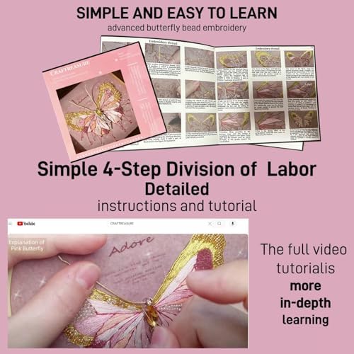 Bead Embroidery Kit for Adults with Instructions Video and Gift Box