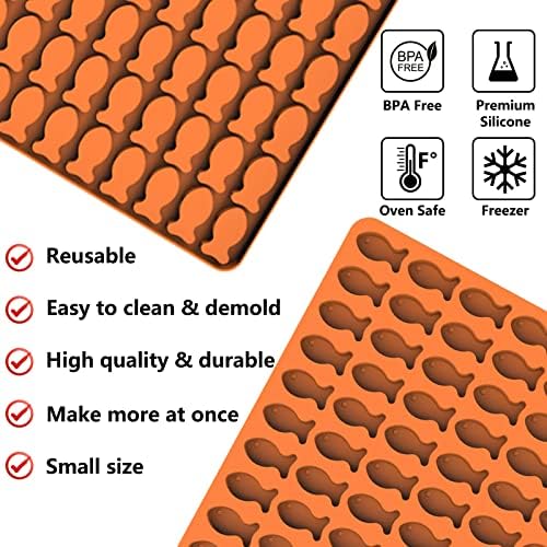 Cat Treat Molds, 112 Cavities Mini Fish Shape Silicone Mold
