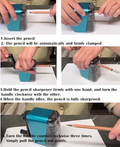 Artist Pencil Sharpener for Colored, Charcoal, Sketching & Writing Pencils – Creates Sharp Tips for 6.5mm-8mm Art Pencils