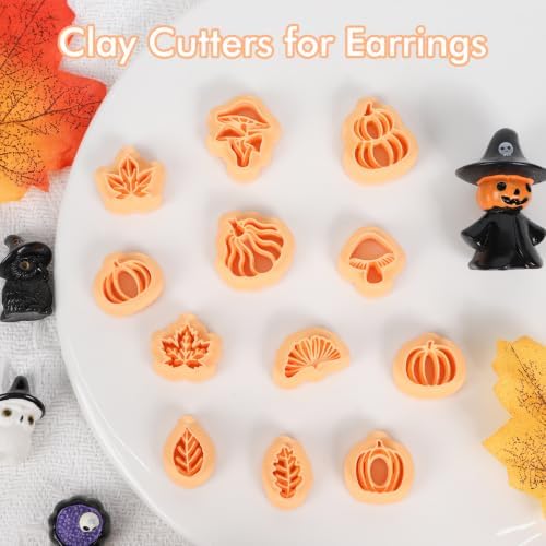 Puocaon Fall Leaves Polymer Clay Cutters for Jewelry Earrings Making