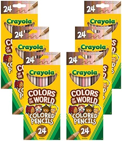 Crayola Colors of the World Bulk Colored Pencil Set - 6 Packs (24ct), Teacher Classroom Must Haves, Skin Tone Colored Pencils for Kids