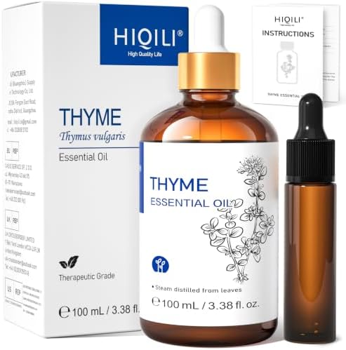 HIQILI Thyme Essential Oil for Skin Flare Care, DIY Spray, Diffuser