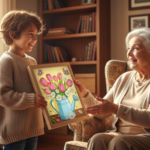 Louise Maelys 12 Pack Pre Drawn Canvas for Painting for Kids,8x10 Inch