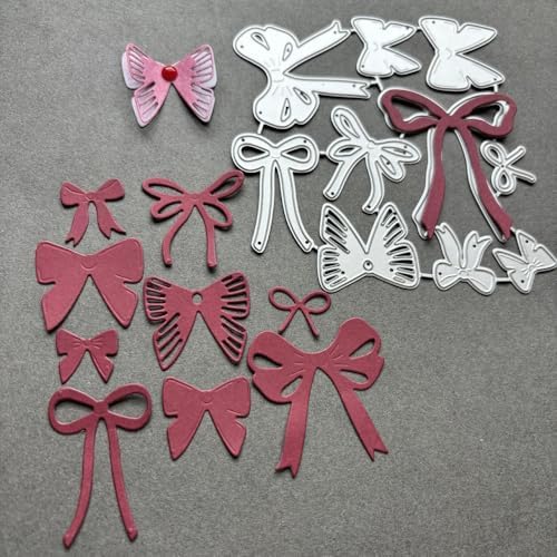 Cutting Dies Metal Stencils Scrapbooking Tools DIY Embossing Template for Paper Card Making Album Arts Crafts Supplies (Bow Tie Set-12.4x10.2cm)