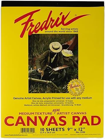 Fredrix Creative Series White Canvas Pad, 9" x 12"