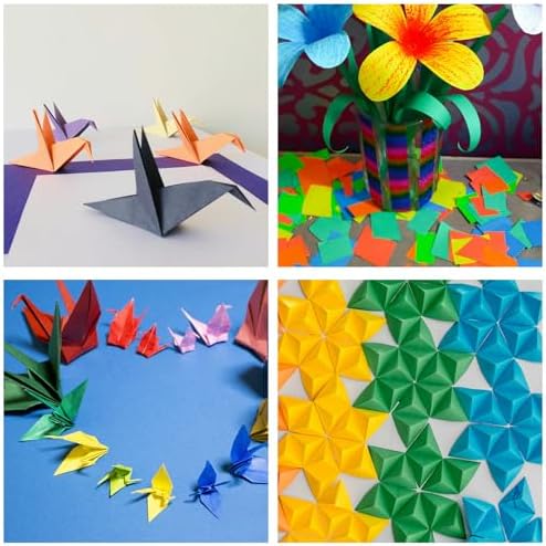 100 Sheets Square Origami Paper, 20 Colors 6" Craft Paper Sheets, Double Sided Colored Origami Paper for Beginners, Crafts (100)