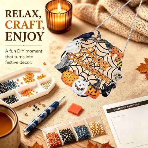 Halloween Hanging Diamond Art Kits for Adult Diamond Painting Kit Pendant