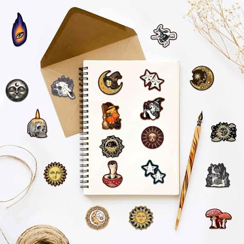 50pcs Mysterious Universe Vinyl Stickers Scrapbook, Self-Adhesive Waterproof Vinyl Sticker for Laptops, Aesthetic Decor Journal Stickers Planner Accessories for Luggage, Water Bottles