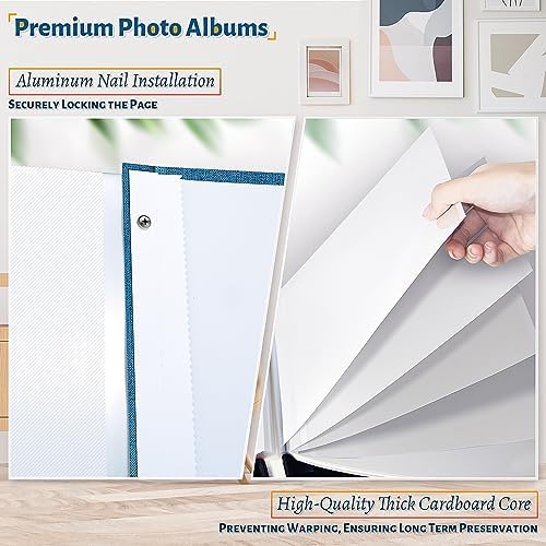 Artfeel Photo Album Self Adhesive Scrapbook,60 Pages Large Photo Book for 4x6,5x7,8x10 Pictures,DIY Album for Baby Wedding Family Travel Birthday,with Metallic Pen and Scraper