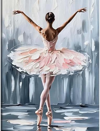 niurenmaoyi Ballet Dancer Paint by Numbers Kit for Adult Beginner,16X20in
