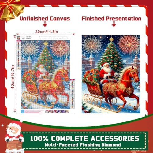 XUCNWL Christmas Diamond Art Kits for Adults,Santa Claus Diamond Painting