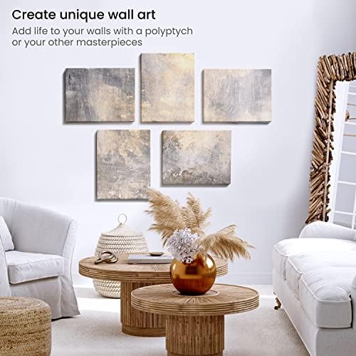 ARTEZA Stretched Canvas 11x14 Inches Pack of 8 – Blank White Canvases for Acrylic, Oil, Gouache Painting – Cotton, Pre-Primed with Gesso