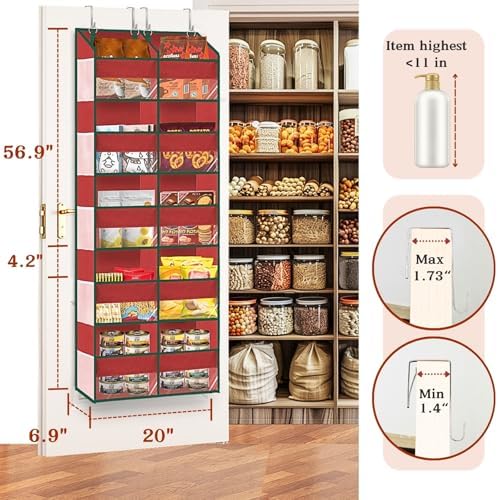 Over The Door Organizer 5 Tiers Extra Large Behind Door Storage of 10
