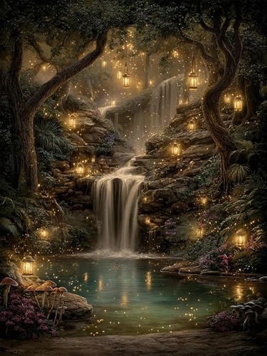 WNPOKN Firefly Forest Diamond Art Kits for Adults 12 x16inch