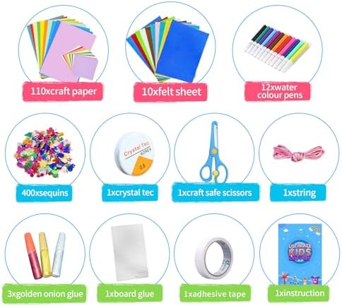 Itopstar 3000+ Kids Arts & Crafts Supplies for Girls - Ultimate Crafting Set in Portable 3-Layered Plastic Art Box - All-in-One DIY Art Supplies for Girls 8-12