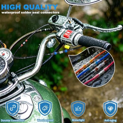 350W Mini Heat Gun Kit with 460pcs Solder Seal Wire Connectors & 3:1 Waterproof Heat Shrink Tubing 2-Temp Max 662°F Portable Hot Air Gun, Electrical Repair Tool Set for Automotive, Marine & DIY Crafts