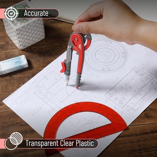 Mr. Pen- Geometry Compass and Protractor Set, 6 Inch Compass