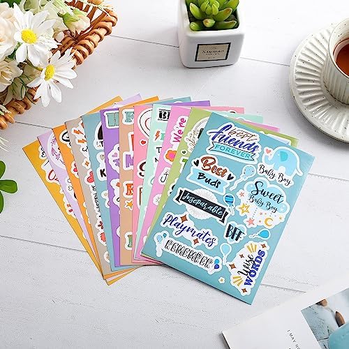 Qilery 60 Sheets Family Scrapbook Stickers Bulk