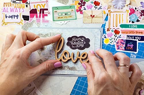 FaCraft Scrapbooking Supplies Ephemera Die Cuts Stickers (95 pcs Love)