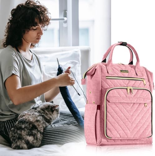 Kuosdaz Knitting Bag Backpack, Yarn Organizer, Quilted Backpack for Women