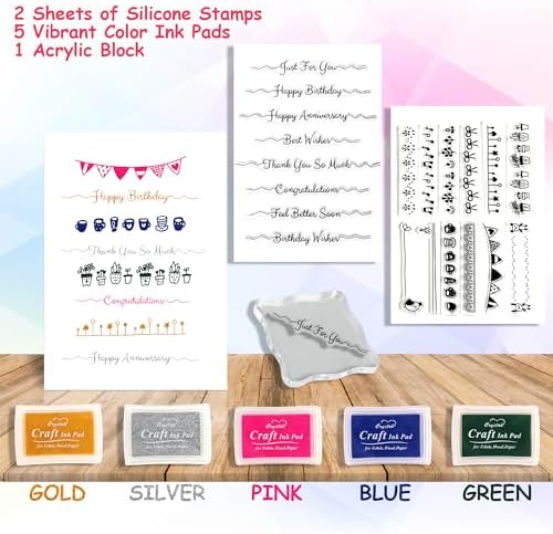 Card Making Supplies, Card Making Kit For Adults And Kids, 32 Blank Greeting Cards & Envelopes With Reusable Stamps DIY Greeting Card Set - Thank You Birthday Mother's Day Christmas Congradulation