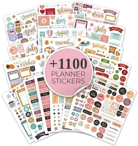 Aesthetic Monthly Planner Stickers - 1100+ Beautiful Design Accessories